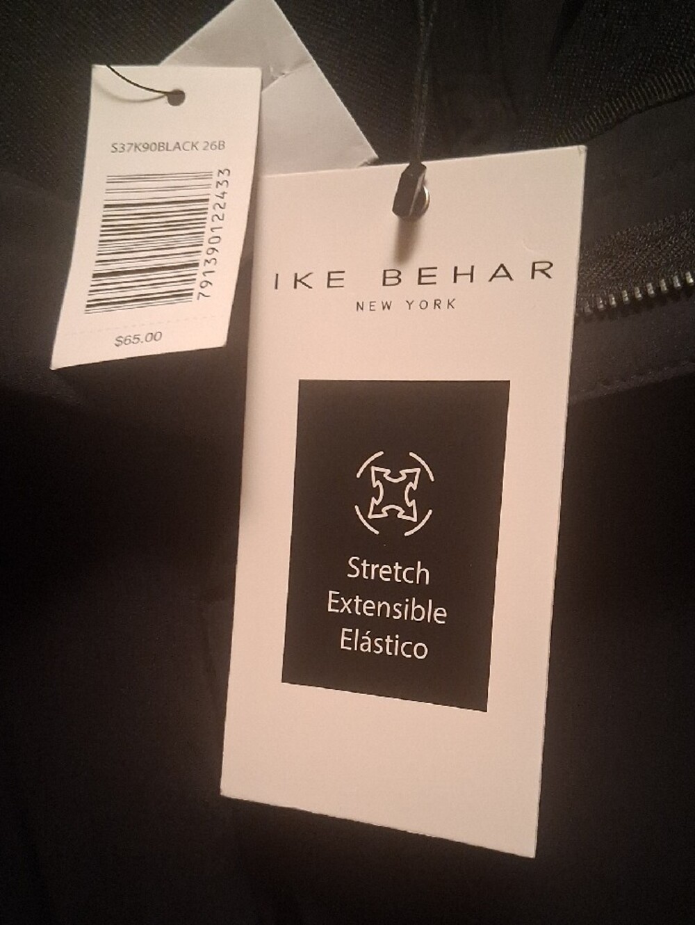 Ike Behar Men's Black Stretch Dress Trousers 36x31 - Picture 4 of 5